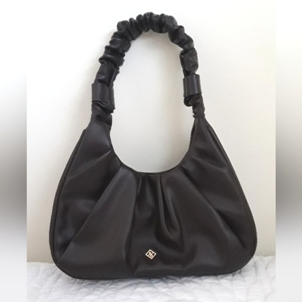 CALL IT SPRING DARK BROWN RUCHED HOBO BAG